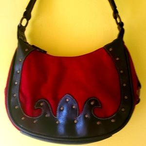 Cute faux suede and leather purse